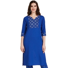 Amazon Brand - Myx Women's Cotton Regular Kurti-(MAROON,BLUE,RED)