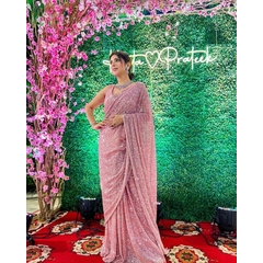 BT Presented Beautiful Gleaming Flower Pista Colored Lehenga Malai Sattin Digital Print Designed with Embroidery Lace Work