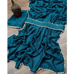 Bollywood designer pearl saree-BLUE
