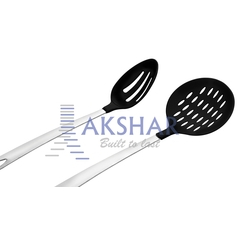 Nylon Slotted Basting And Skimmer With Stainless Steel Handle- 2 pcs-B