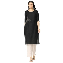 Sammah Women Silk Straight Kurthi with Embroidery(RED,PINK,BLACK)