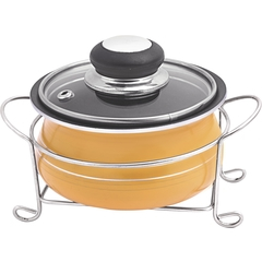 Small Handi With Glass Lid and Stand